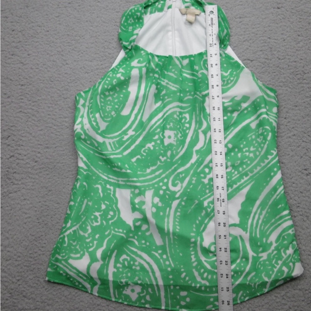 Banana Republic Shirt Womens Size 10 Green White Geometric Sleeveless Tank - Picture 3 of 5